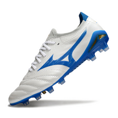 Mizuno Morelia Neo IV Elite White and Blue Firm Ground FG Football Boot