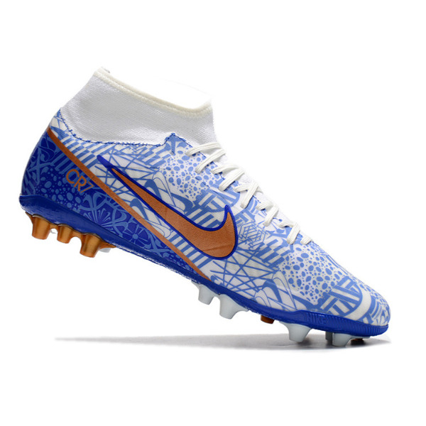 Chuteira Campo Nike Zoom Mercurial Superfly 9 Academy AG Azul CR7 Pack - VENI Futebol