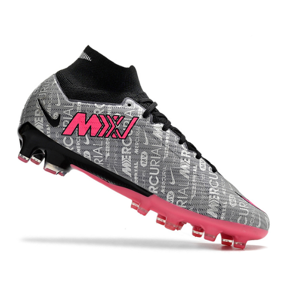 Chuteira Campo Nike Zoom Mercurial Superfly 9 Elite AG Cinza e Rosa - VENI Futebol