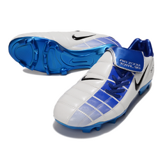 Scarpa da calcio Nike Air Zoom Total 90 III FG bianca e blu per terreni compatti