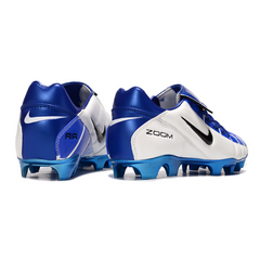 Scarpa da calcio Nike Air Zoom Total 90 III FG bianca e blu per terreni compatti