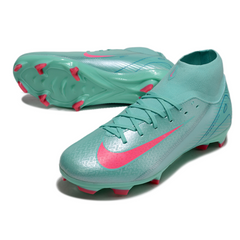 Botas de fútbol Nike Air Zoom Mercurial Superfly 10 Academy Azul claro y rosa para césped artificial AG