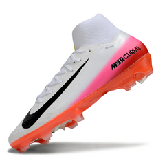 Botas de fútbol Nike Air Zoom Mercurial Superfly 10 Elite blancas y rojas para terreno firme (FG).