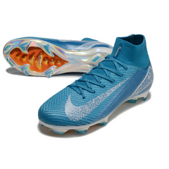 Scarpa da calcio Nike Air Zoom Mercurial Superfly 10 Elite blu e bianca per terreni compatti FG