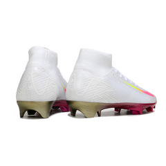 Scarpa da calcio Nike Air Zoom Mercurial Superfly 10 Elite bianca e rosa per terreni compatti FG