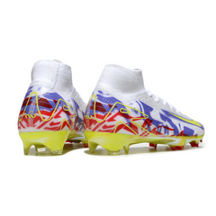 Botas de fútbol Nike Air Zoom Mercurial Superfly 10 Elite blancas, moradas y verdes para terreno firme (FG).