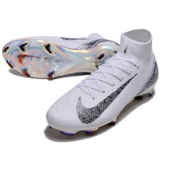 Botas de fútbol Nike Air Zoom Mercurial Superfly 10 Elite FG para terreno firme, color blanco y negro