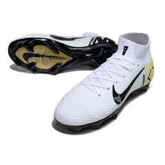 Scarpa da calcio Nike Air Zoom Mercurial Superfly 10 Elite bianca e gialla per terreni compatti FG