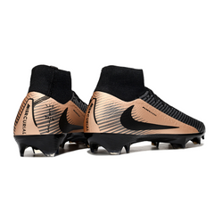 Scarpa da calcio Nike Air Zoom Mercurial Superfly 10 Elite nera e bronzo per terreni compatti FG