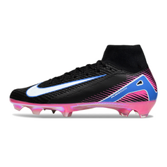 Scarpa da calcio Nike Air Zoom Mercurial Superfly 10 Elite nera e rosa per terreni compatti FG