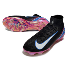Scarpa da calcio Nike Air Zoom Mercurial Superfly 10 Elite nera e rosa per terreni compatti FG