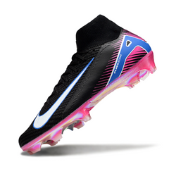 Scarpa da calcio Nike Air Zoom Mercurial Superfly 10 Elite nera e rosa per terreni compatti FG