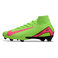 Scarpa da calcio Nike Air Zoom Mercurial Superfly 10 Elite verde e rosa per terreni compatti FG