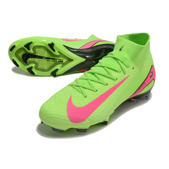 Scarpa da calcio Nike Air Zoom Mercurial Superfly 10 Elite verde e rosa per terreni compatti FG