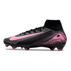 Scarpa da calcio Nike Air Zoom Mercurial Superfly 10 Elite nera e rosa per terreni compatti FG
