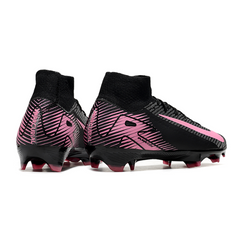 Scarpa da calcio Nike Air Zoom Mercurial Superfly 10 Elite nera e rosa per terreni compatti FG