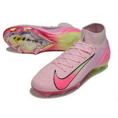 Scarpa da calcio Nike Air Zoom Mercurial Superfly 10 Elite rosa e verde chiaro per terreni compatti FG