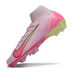 Scarpa da calcio Nike Air Zoom Mercurial Superfly 10 Elite rosa e verde chiaro per terreni compatti FG