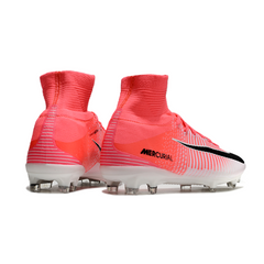 Scarpa da calcio Nike Mercurial Superfly 5 Elite FG bianca e rosa per terreni compatti