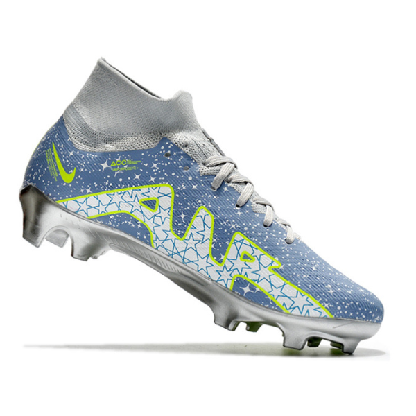 Chuteira Campo Nike Zoom Mercurial Superfly 9 Elite FG Cinza, Verde e Prata - VENI Futebol