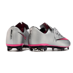 Scarpa da calcio Nike Air Zoom Mercurial Vapor 10 Elite FG grigia e rosa per terreni compatti