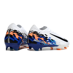 Scarpa da calcio Nike Air Zoom Mercurial Vapor 16 Elite bianca e blu per terreni compatti FG