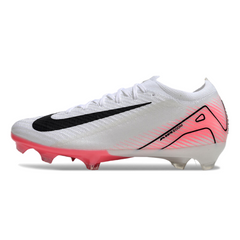 Botas de fútbol Nike Air Zoom Mercurial Vapor 16 Elite blancas y rosa claro para terreno firme (FG).