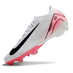 Botas de fútbol Nike Air Zoom Mercurial Vapor 16 Elite blancas y rosa claro para terreno firme (FG).