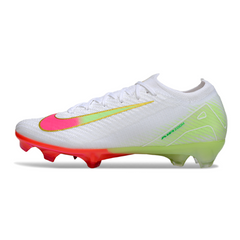 Nike Air Zoom Mercurial Vapor 16 Elite White Pink and Green Firm Ground FG Football Boot