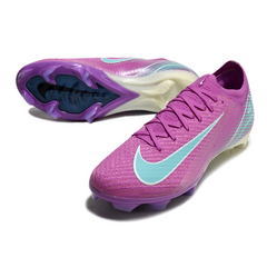 Botas de fútbol Nike Air Zoom Mercurial Vapor 16 Elite FG para terreno firme, color morado y azul claro