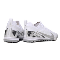 Nike Zoom Mercurial Vapor 16 Pro White and Silver Vini Kids Turf TF Football Boot