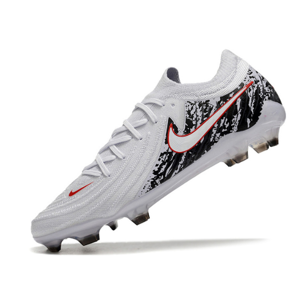 Chuteira Campo Nike Phantom GX2 Elite FG Branca, Preta e Vermelha - VENI Futebol