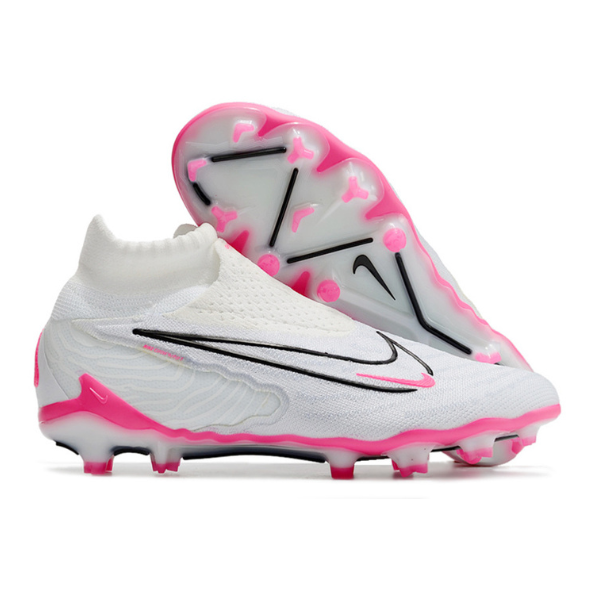 Chuteira Campo Nike Phantom GX Elite DF FG Branca e Rosa - VENI Futebol