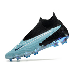 Chuteira Campo Nike Phantom GX Elite DF FG Azul Claro e Preta - VENI Futebol