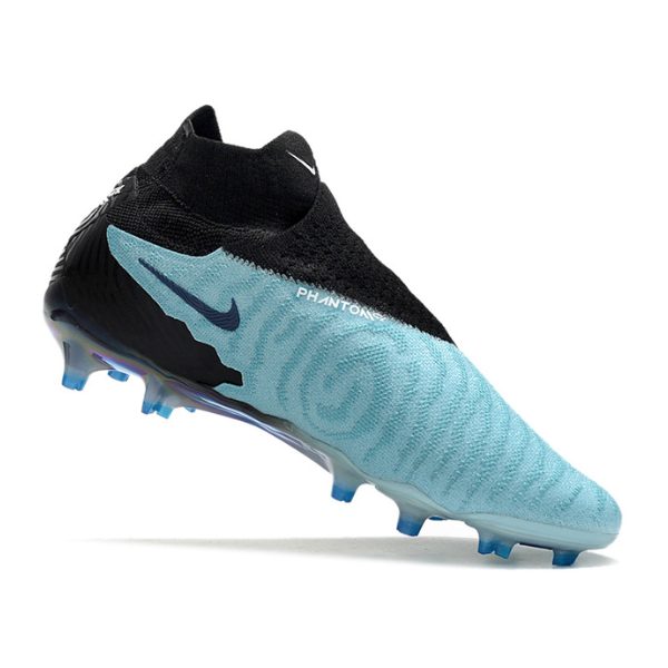 Chuteira Campo Nike Phantom GX Elite DF FG Azul Claro e Preta - VENI Futebol
