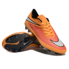 Botas de fútbol Nike Phantom Hypervenom Elite naranja y rojo para terreno firme (FG).