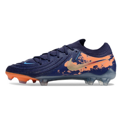Scarpa da calcio Nike Phantom GX2 Elite DF blu e bianca per terreni compatti FG