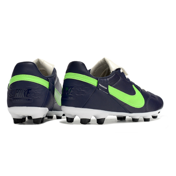 Chuteira Campo Nike Premier 3 FG Azul, Branca e Verde - VENI Futebol