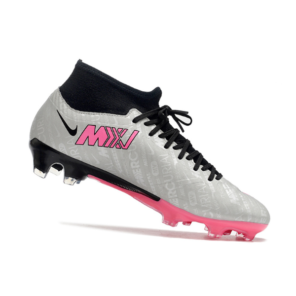 Chuteira Campo Nike Zoom Mercurial Superfly 9 Academy FG Cinza e Rosa - VENI Futebol
