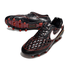 Nike Tiempo R10 Legend Elite Black Red and White Firm Ground FG Football Boot
