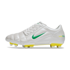 Botas de fútbol Nike Total 90 III FG para terreno firme, color blanco, verde y amarillo