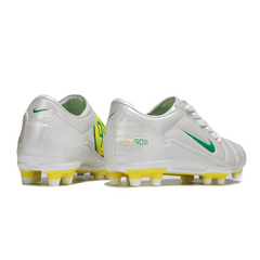 Botas de fútbol Nike Total 90 III FG para terreno firme, color blanco, verde y amarillo