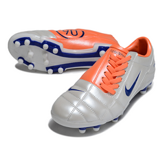 Botas de fútbol Nike Total 90 III FG para terreno firme, color gris y naranja