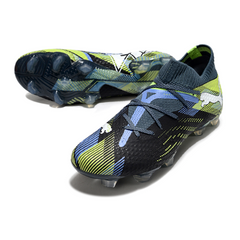 Bota de fútbol Puma Future 7 negra y verde para terreno firme (FG)