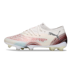 Puma Future 8 Low White and Red Firm Ground FG Football Boot