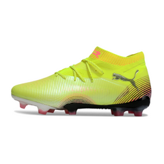 Botas de fútbol Puma Future 8 Firm Ground FG amarillas y rosas