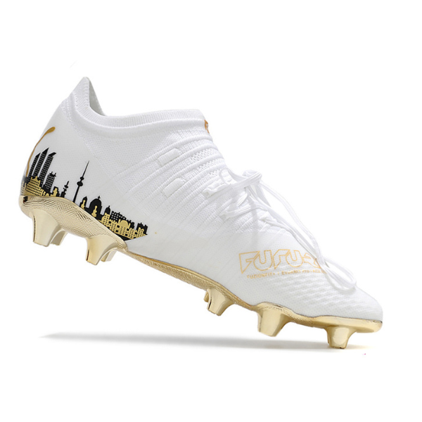 Chuteira Campo Puma Future Z1.3 Branca e Dourada - VENI Futebol