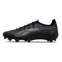 Botas de fútbol Puma Ultra 5 Carbon Eclipse Pack FG para terreno firme, color negro y gris