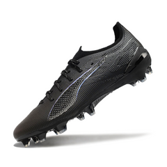 Botas de fútbol Puma Ultra 5 Carbon Eclipse Pack FG para terreno firme, color negro y gris