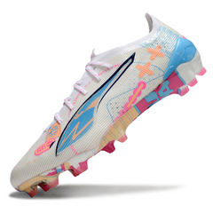 Botas de fútbol Puma Ultra 5 Carbon Volume Up Pack, color negro y plateado, para terreno firme FG